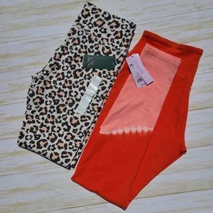 NWT 2 Pair Wild Fable High Waist Leggings Med. Leopard & Tie Dye